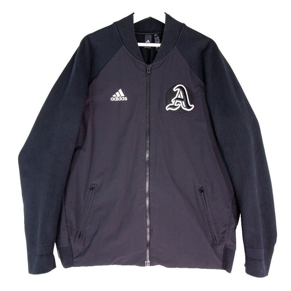 Adidas MV City VRCT Full Zip Jacket Pockets Logo Men's Size XL Black Gray